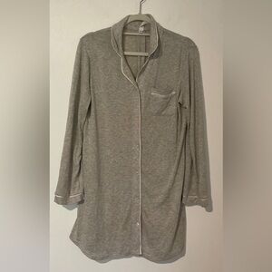 Stars Above Heather Gray Button up Nightshirt small